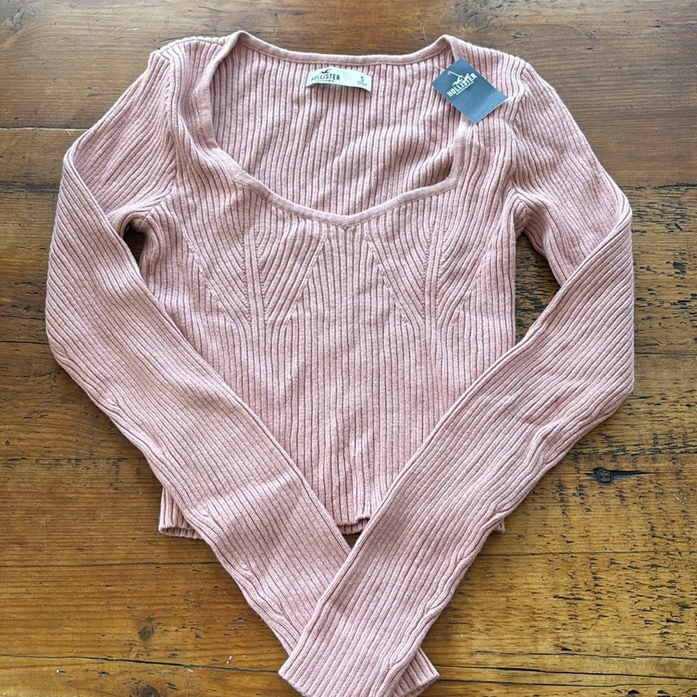 Hollister cropped knit sweater top